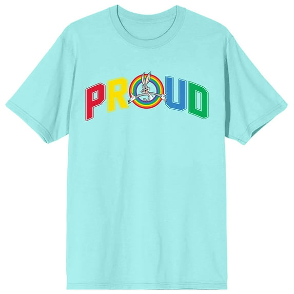 Looney Tunes Classic Cartoon Pride Proud Light Blue Graphic Tee Shirt - S