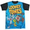 thumbnail image 1 of Looney Tunes Collage Of Characters Mens Sublimation Shirt with Black Back, 1 of 4