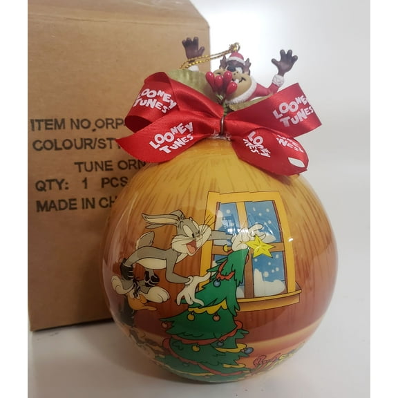 Looney Tunes Collectible Ball Ornament - Jack n' The Box Taz Santa