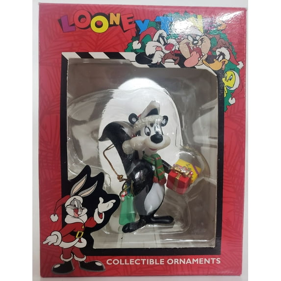 Looney Tunes Collectible Ornament - Pepe Le Pew w/ gift for Penelope Pussycat
