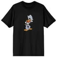 thumbnail image 1 of Looney Tunes Cowboy Daffy Duck Crew Neck Short Sleeve Men's Black T-shirt-XS, 1 of 4