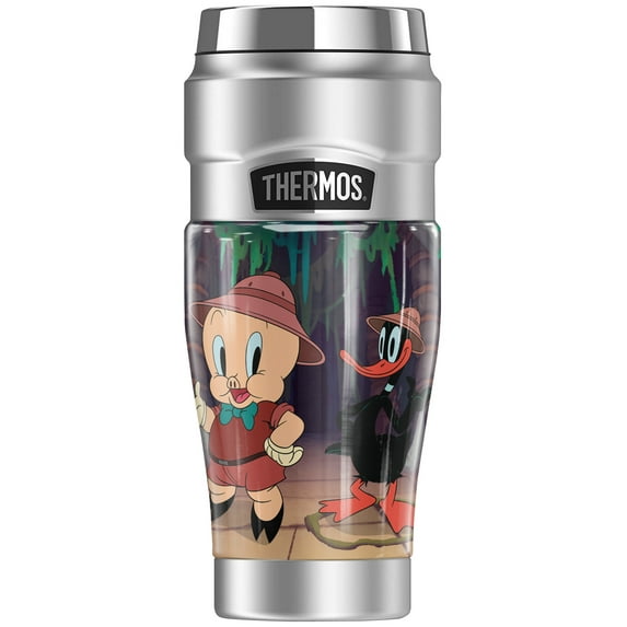 Looney Tunes Daffy And Porky THERMOS STAINLESS KING Stainless Steel Travel Tumbler, Vacuum insulated & Double Wall, 16oz