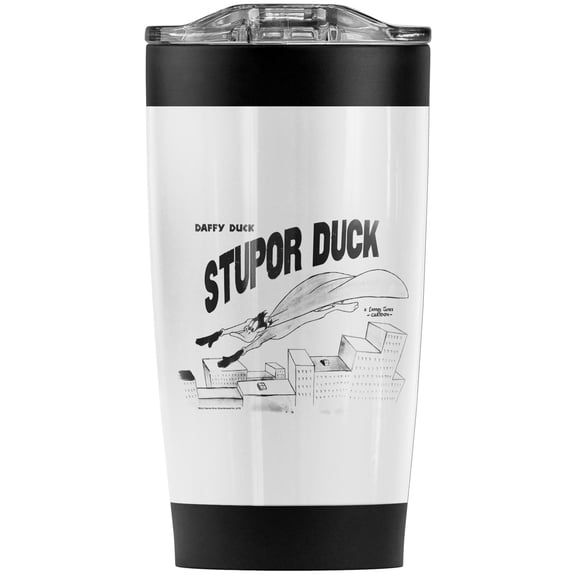Looney Tunes Daffy Stupor Duck Stainless Steel Tumbler 20 oz Coffee Travel Mug/Cup, Vacuum Insulated & Double Wall with Leakproof Sliding Lid | Great for Hot Drinks and Cold Beverages