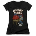 thumbnail image 1 of Looney Tunes Dj Looney Tunes Junior Women's T-Shirt V-Neck Black, 1 of 1
