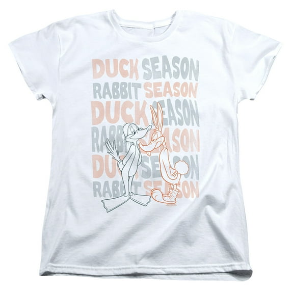 Looney Tunes Duck Season Rabbit Season S/S Women's T-Shirt White
