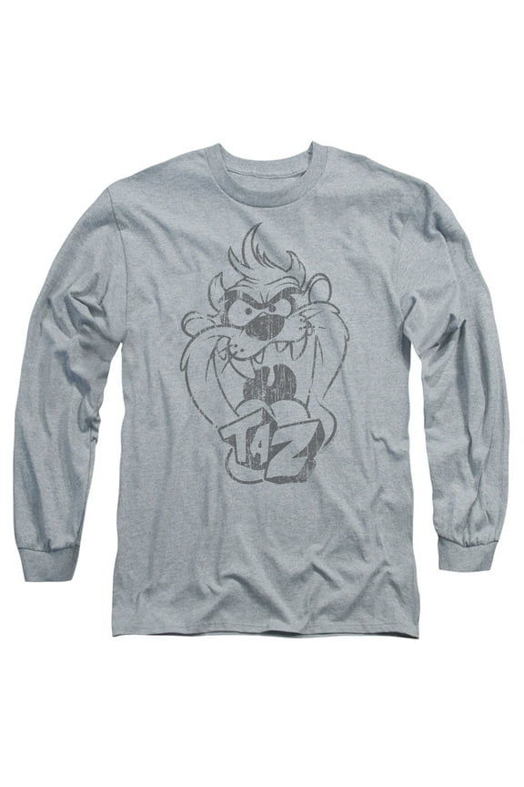 Looney Tunes - Faded Taz - Long Sleeve Shirt - Large