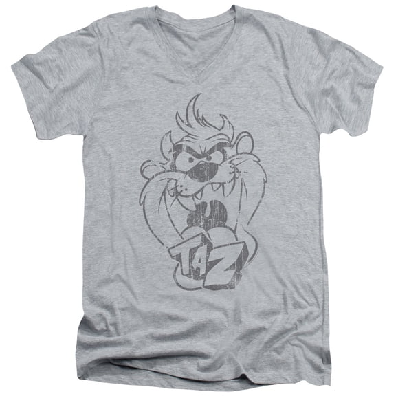 Looney Tunes Faded Taz Officially Licensed Adult V Neck T Shirt