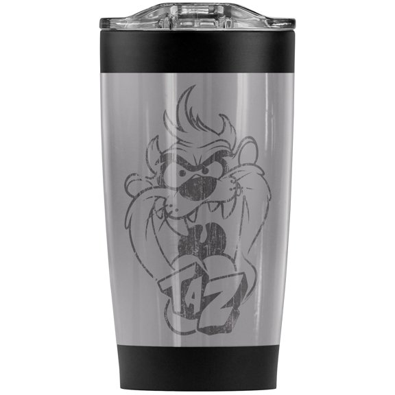 Looney Tunes Faded Taz Stainless Steel Tumbler 20 oz Coffee Travel Mug/Cup, Vacuum Insulated & Double Wall with Leakproof Sliding Lid | Great for Hot Drinks and Cold Beverages