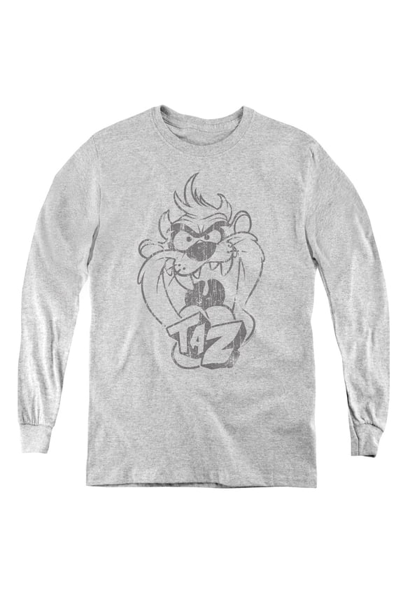 Looney Tunes - Faded Taz - Youth Long Sleeve Shirt - Small