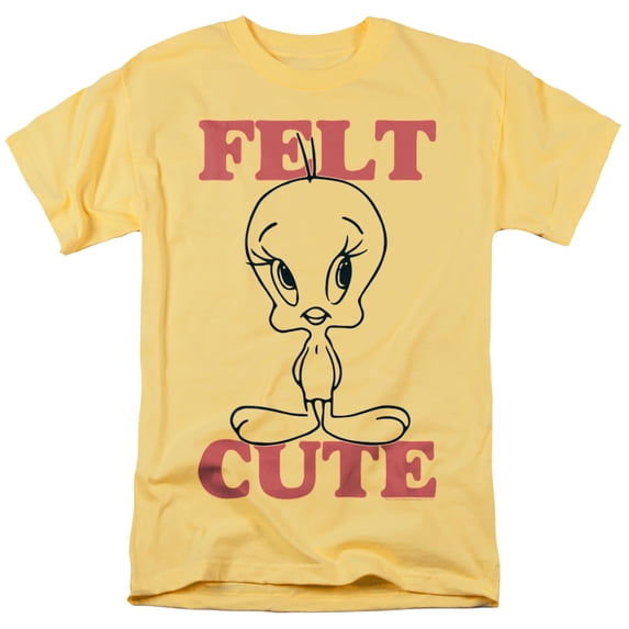 Looney Tunes Felt Cute Unisex Adult T Shirt (2X-Large) Banana