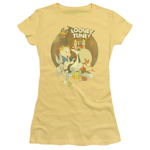 Looney Tunes Gangs All Here S/S Junior Women's T-Shirt Sheer Banana