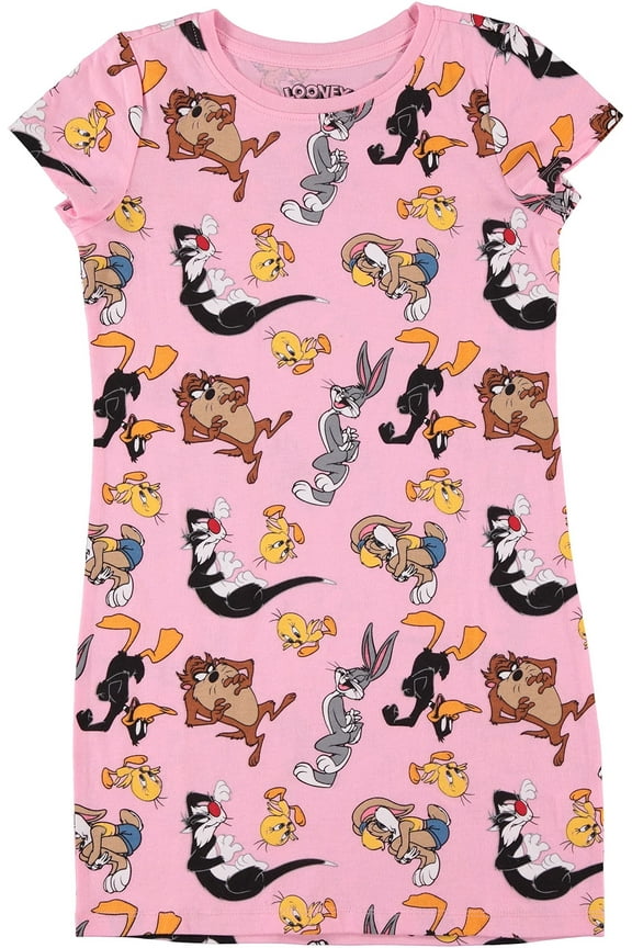 Girls Dress Lola Bunny, Bugs Bunny, Tweety Bird - T-Shirt Dress