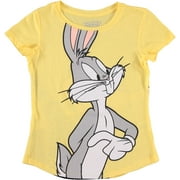 LOONEY TUNES Girls T-Shirt - Bugs Bunny & Daffy Duck Front & Back Tee, Sizes 4-16