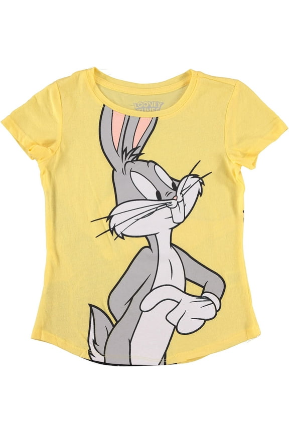 Girls T-Shirt - Bugs Bunny & Daffy Duck Front & Back Tee, Sizes 4-16