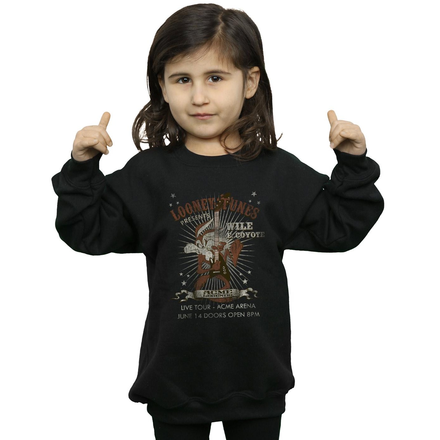 Looney Tunes Girls Wile E Coyote Guitar Sweatshirt - Walmart.com