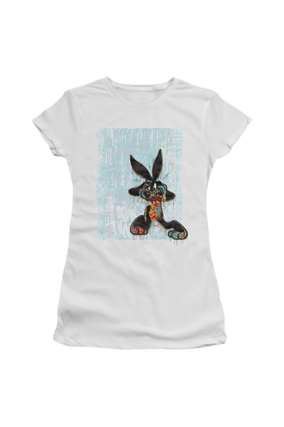 Looney Tunes Graffiti Rabbit S/S Junior Women's T-Shirt Sheer White