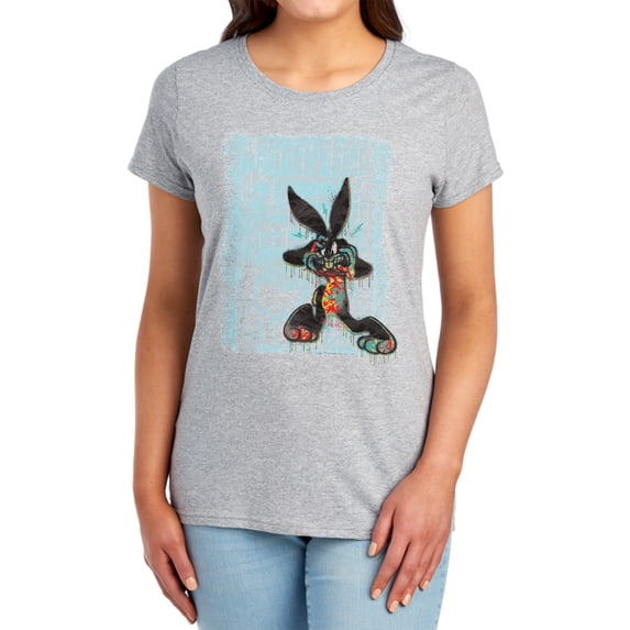 Looney Tunes Graffiti Rabbit Women's T Shirt, Athletic Heather, Medium
