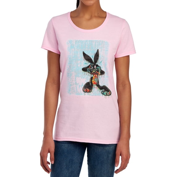 Looney Tunes Graffiti Rabbit Women's T Shirt, Pink, 2X-Large