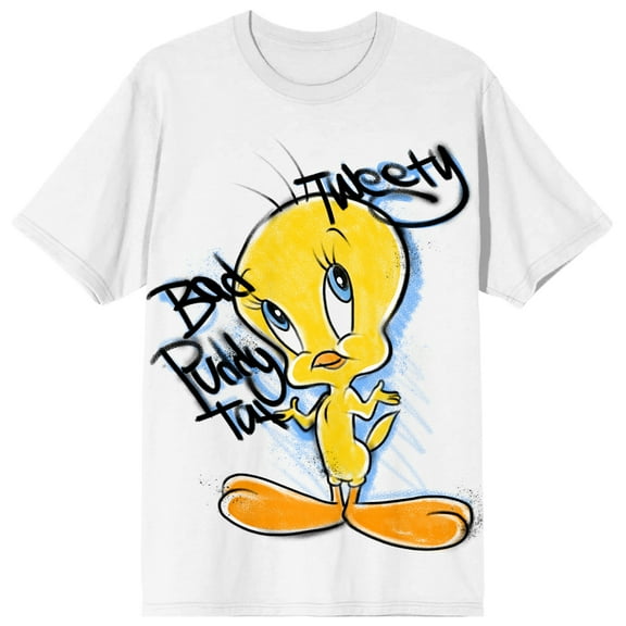 Looney Tunes Graffiti Tweety Women's White T-shirt-XXL
