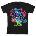 thumbnail image 1 of Looney Tunes Graphic Neon Taz Boy's Black Tee-L, 1 of 7
