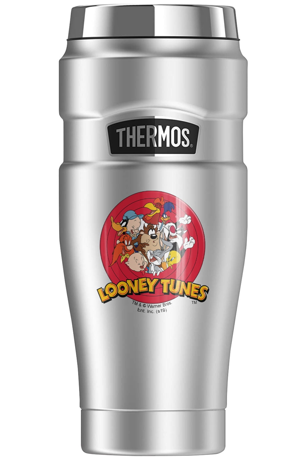 Looney Tunes Group A Pattern, THERMOS STAINLESS KING Stainless Steel Travel Tumbler, Vacuum insulated & Double Wall, 16oz