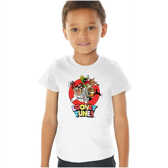 Looney Tunes Group Characters Kids T Shirt (3) for Youth Toddler Boys and Girls, White