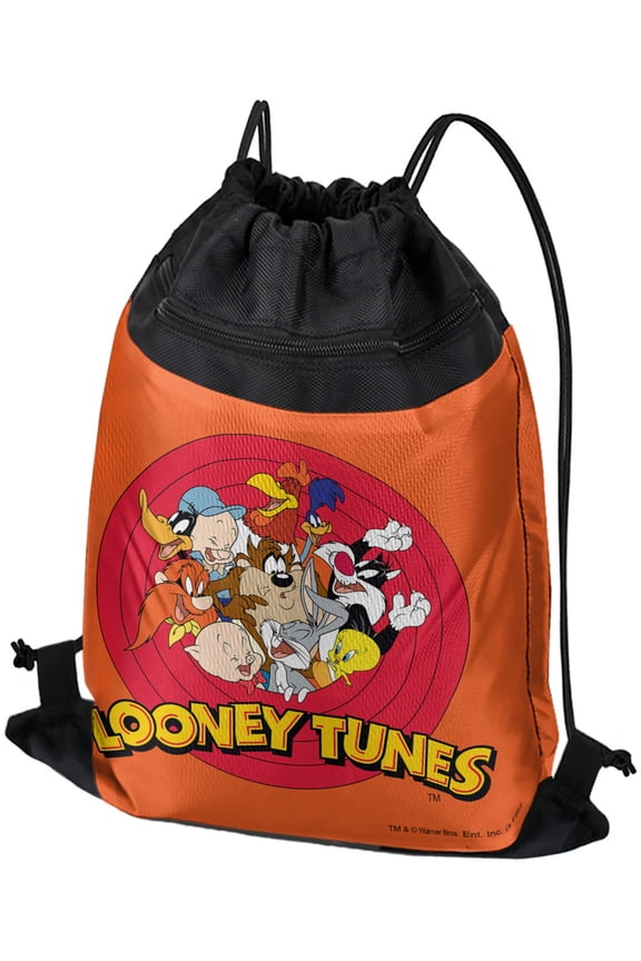 Looney Tunes Group Drawstring Backpack Sports Bag Sackpack 17" x 13", Perfect for Gym, Yoga or Practice