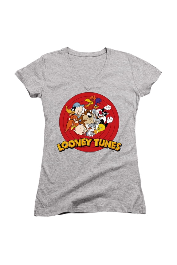 Looney Tunes Group Junior Women's T-Shirt V-Neck Athletic Heather