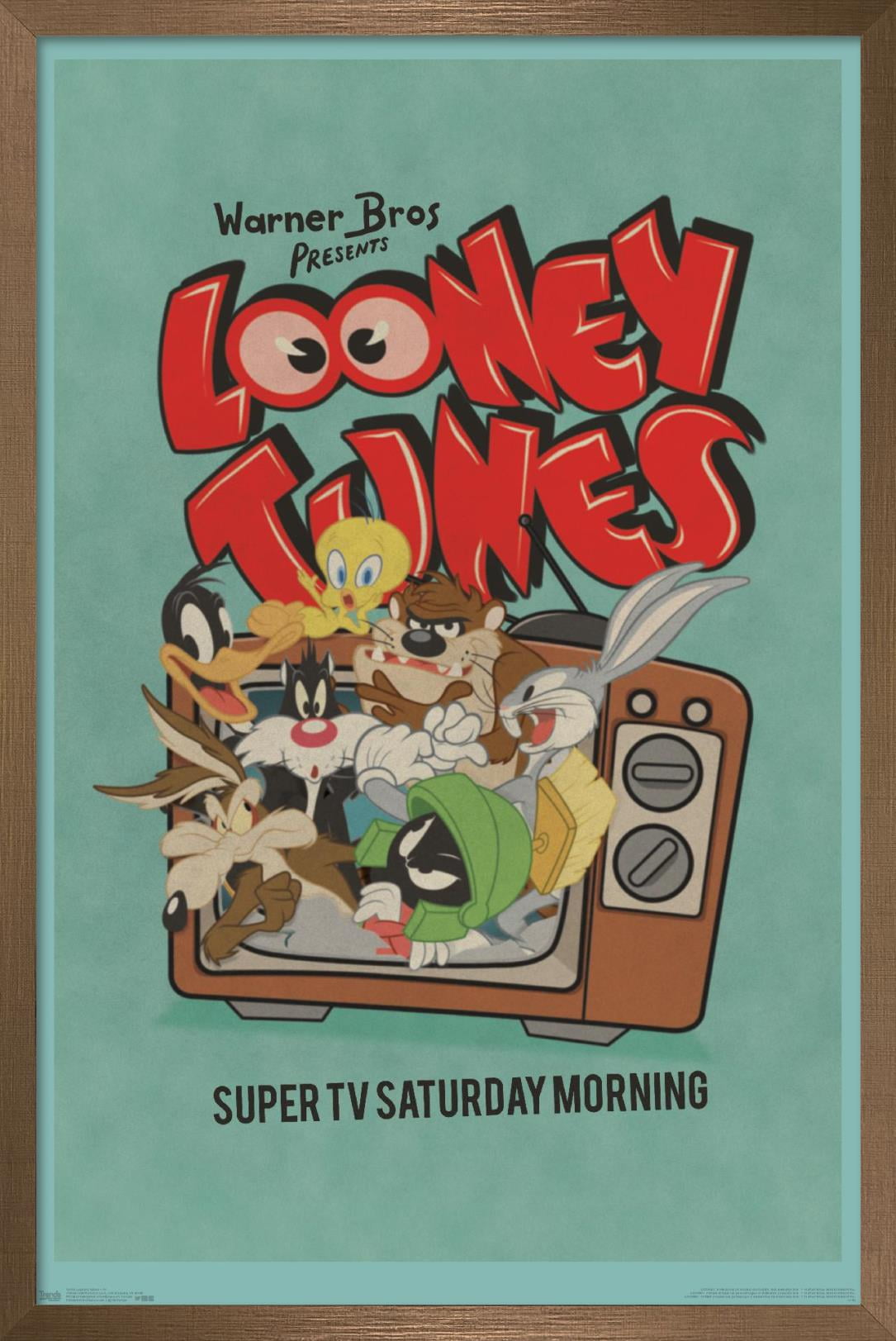 Looney Tunes - Group - Super TV Saturday Morning Wall Poster, 14.725" x 22.375", Framed