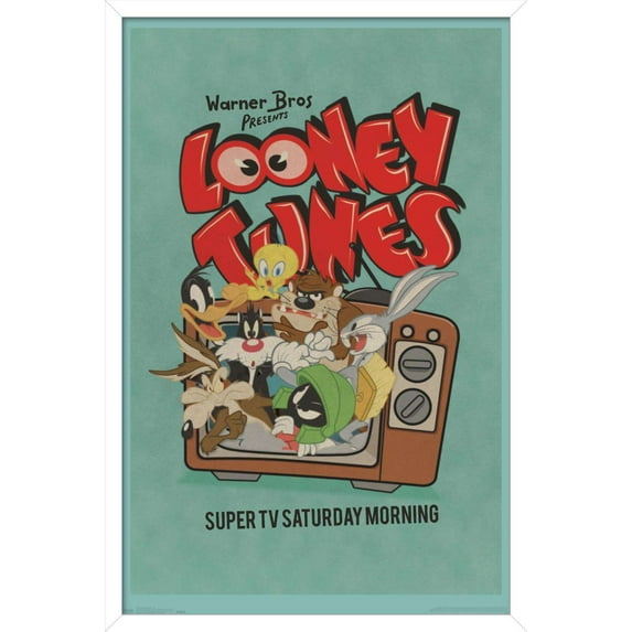 Looney Tunes - Group - Super TV Saturday Morning Wall Poster, 14.725" x 22.375", Framed