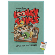 Looney Tunes - Group - Super TV Saturday Morning Wall Poster with Push Pins, 22.375" x 34"