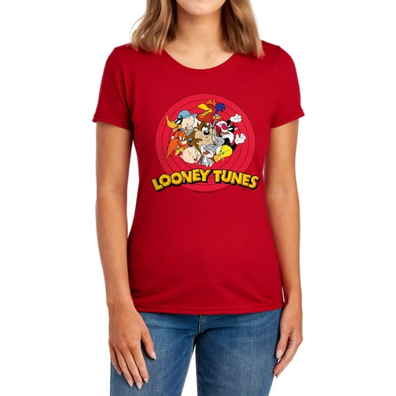 Looney Tunes Group Women's T Shirt, Red, X-Large