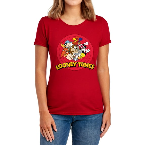 Looney Tunes Group Women's T Shirt, Red, X-Large