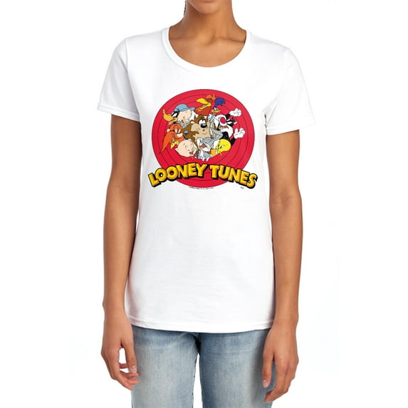 Looney Tunes Group Women's T Shirt, White, 2X-Large