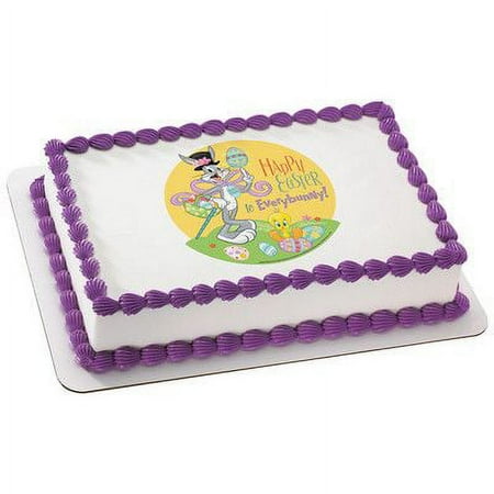 Looney Tunes, Happy Easter Everybunny -1/4 (Quarter Sheet) Edible Photo Image Cake Decoration