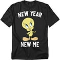 thumbnail image 1 of Looney Tunes T-Shirt Happy New Year New Me Tweety Unisex Graphic Tee For Men & Women, 1 of 7