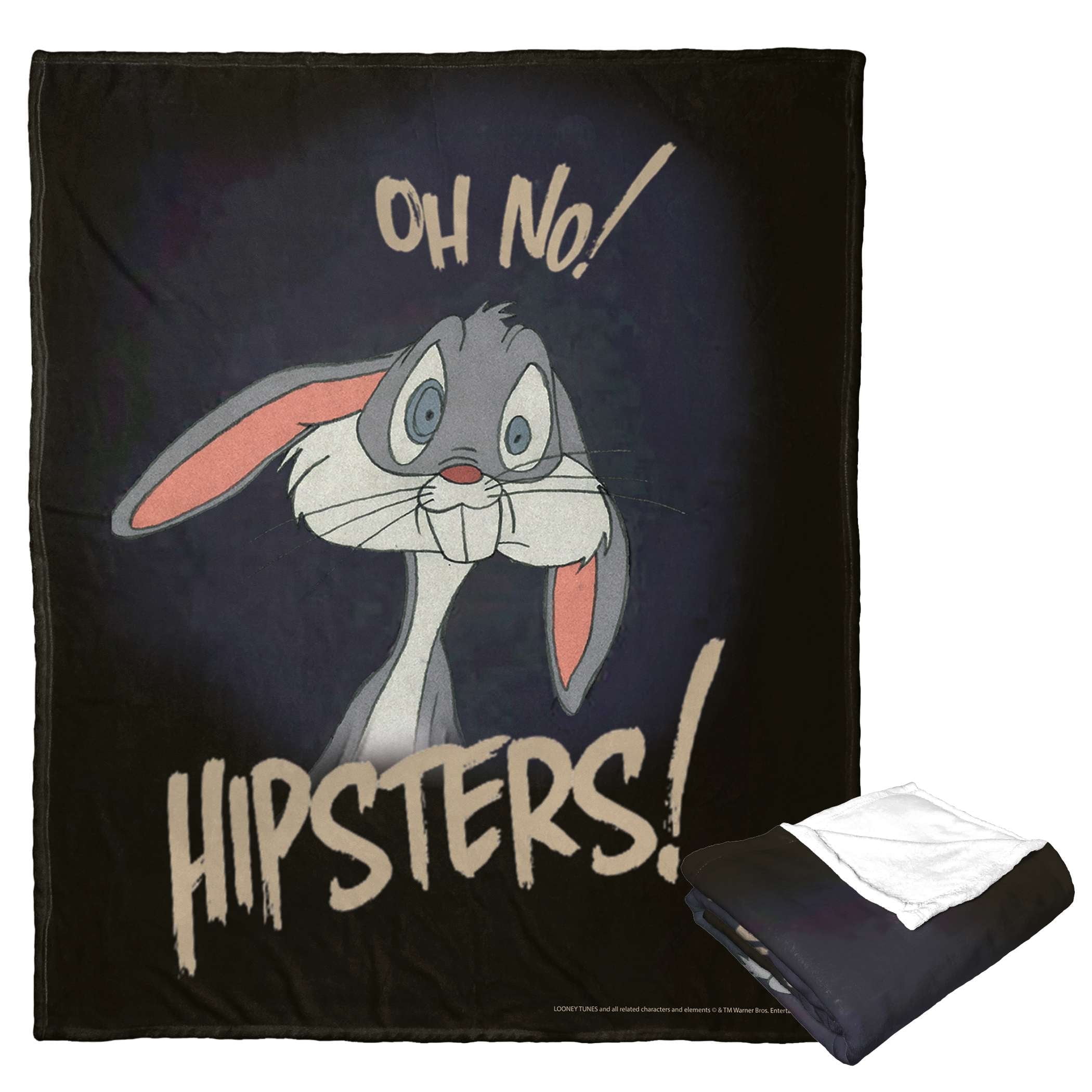 Looney Tunes Hipsters Black Polyester Kids Throw Blanket