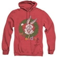 thumbnail image 1 of Looney Tunes Holiday Bunny Adult Heather Hoodie Sweatshirt Red, 1 of 1