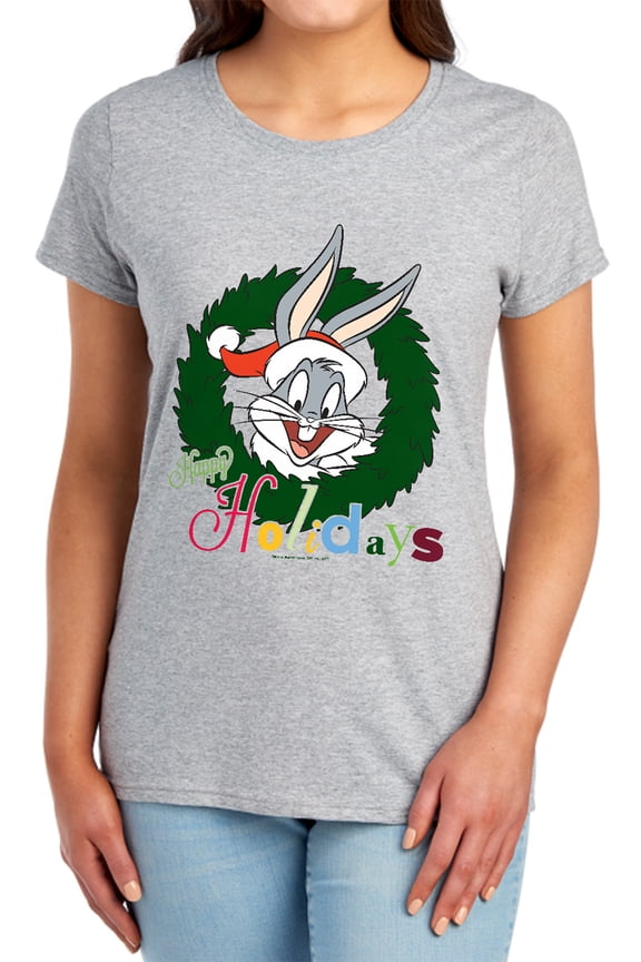 Holiday Bunny Women's T Shirt, Athletic Heather, Small