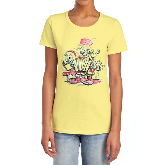Looney Tunes Holiday Sketch Women's T Shirt, Banana, Medium