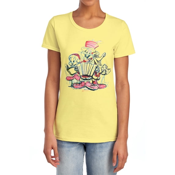 Looney Tunes Holiday Sketch Women's T Shirt, Banana, Small