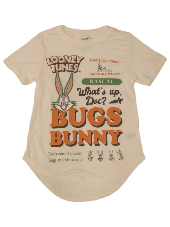 (Jr's) Womens Beige Bugs Bunny Tee Shirt T-shirt Medium