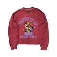 thumbnail image 1 of Looney Tunes Junior Womens Red Frayed Edge Taz & Daffy Duck Sweatshirt Medium, 1 of 1