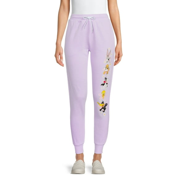 Looney Tunes Juniors Tapered Fit Fleece Jogger Pants