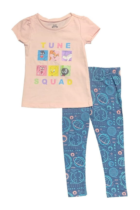 Little Girls' Space Jam Tune Squad T-Shirt and Leggings Set, Sizes 4-6x