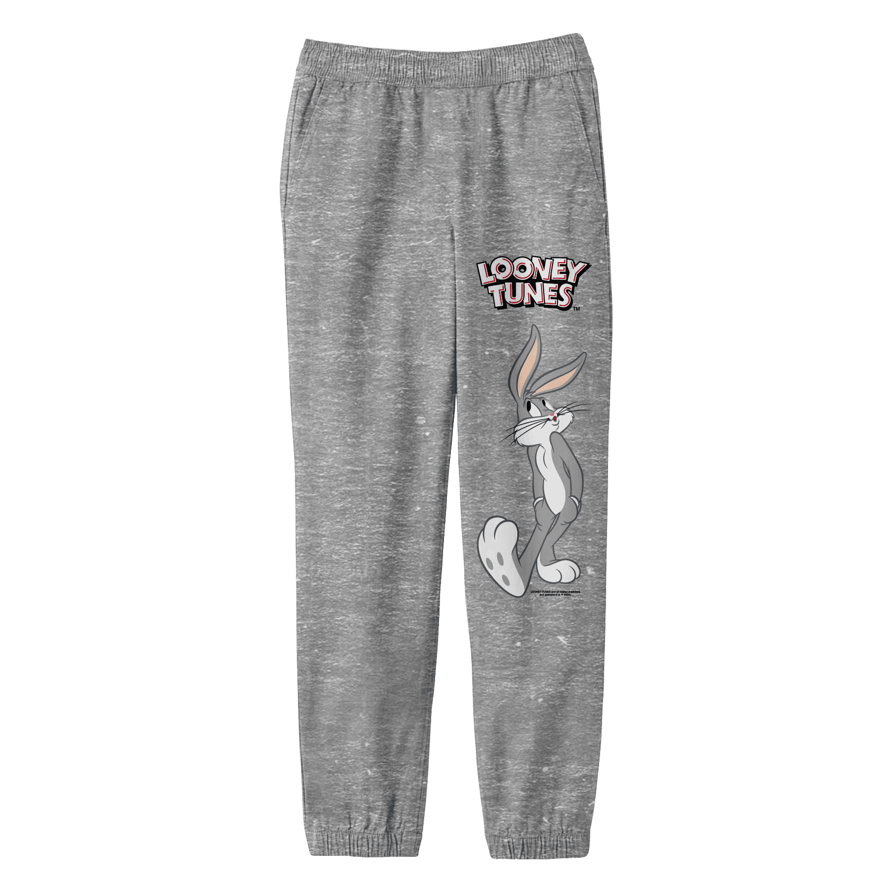 Looney Tunes Logo With Bugs Bunny Youth Heather Gray Graphic Joggers ...