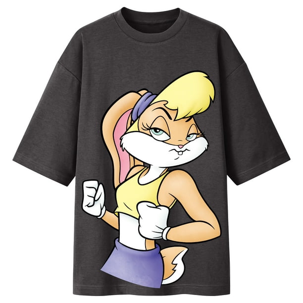 ★LANG&LU★ LUNEY BUNNY TShirtsLunney BunnyBLACK Looney Tunes Lola Bunny Big Print Mens and Womens Short
