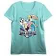 thumbnail image 1 of Looney Tunes Lola Bunny Football Club Women's Teal Crew Neck Short Sleeve T-shirt-Small, 1 of 2