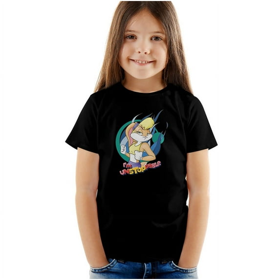 Looney Tunes Lola Bunny Unstoppable Kids T Shirt (4) for Youth Toddler Boys and Girls, Black