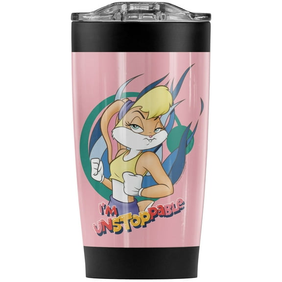 Looney Tunes Lola Bunny Unstoppable Stainless Steel Tumbler 20 oz Coffee Travel Mug/Cup, Vacuum Insulated & Double Wall with Leakproof Sliding Lid | Great for Hot Drinks and Cold Beverages